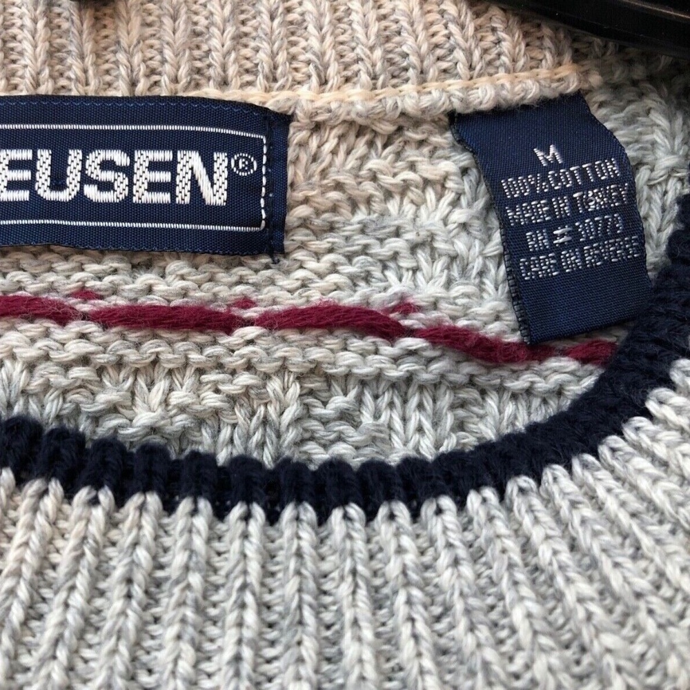 Men's Vintage 80's Van Heusen Multi Colored Dot Textured Knit Sweater Size M - Picture 8 of 10